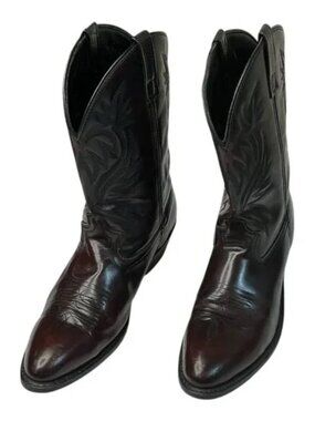Laredo Men's London Western Boot Black Cherry Cowhide Leather Foot Round Toe 12D